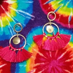 HOT PINK earrings nwot